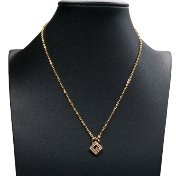 Givenchy Jewelry - Vintage GIVENCHY Square "G" Logo Rhinestone Necklace - 80s-90s Icon
